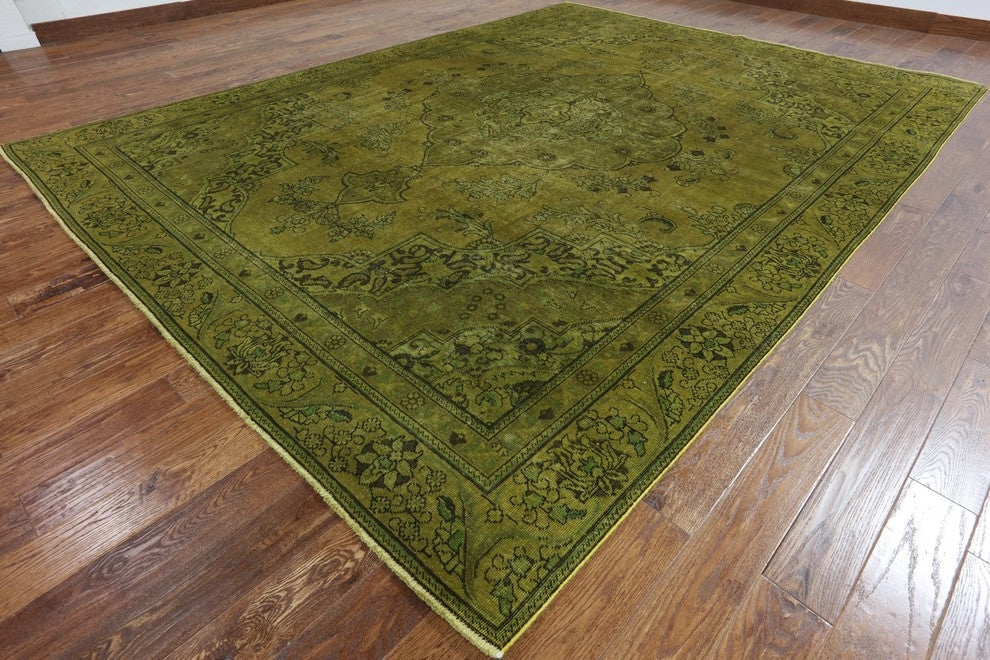 Floral Overdyed Hand Knotted Oriental Area Rug 8'x12', W2065