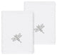 Linum Home Turkish Cotton Braelyn 2-Piece Embellished Washcloth Set, White