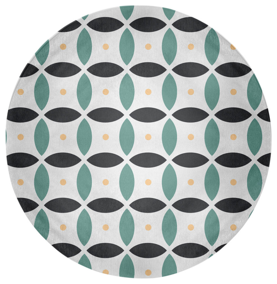 Geometric Spring Chenille Rug, Pepper, 5' Round