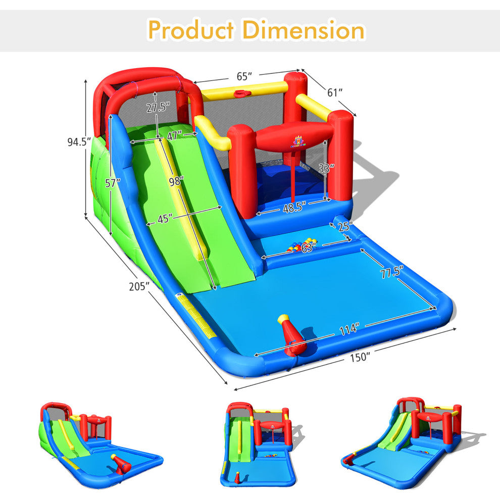 Costway Inflatable Water Slide Kids Jumping Bounce Castle Ocean Balls Excluded