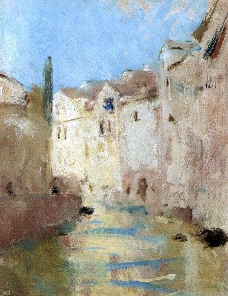 Charles Webster Hawthorne On the Canal, 21"x28" Gallery Wrapped Canvas Print