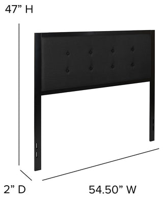Bristol Metal Tufted Upholstered Headboard - Modern Headboard, Black, Full