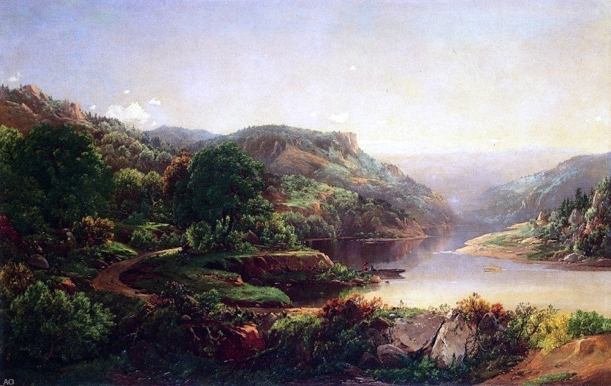 William Louis Sonntag Boating on a Mountain River Wall Decal