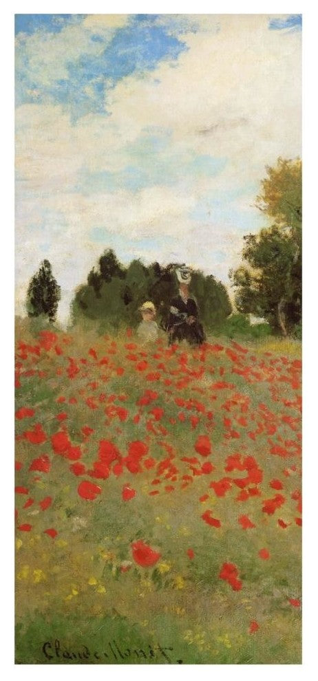 "Field Of Poppies (Les Coquelicots) 1873 (left)" Print by Claude Monet, 21"x46"