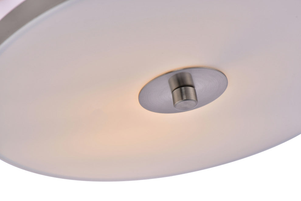 Lazzur Aude 2 Light 12" Satin Nickel Flush Mount Ceiling Light