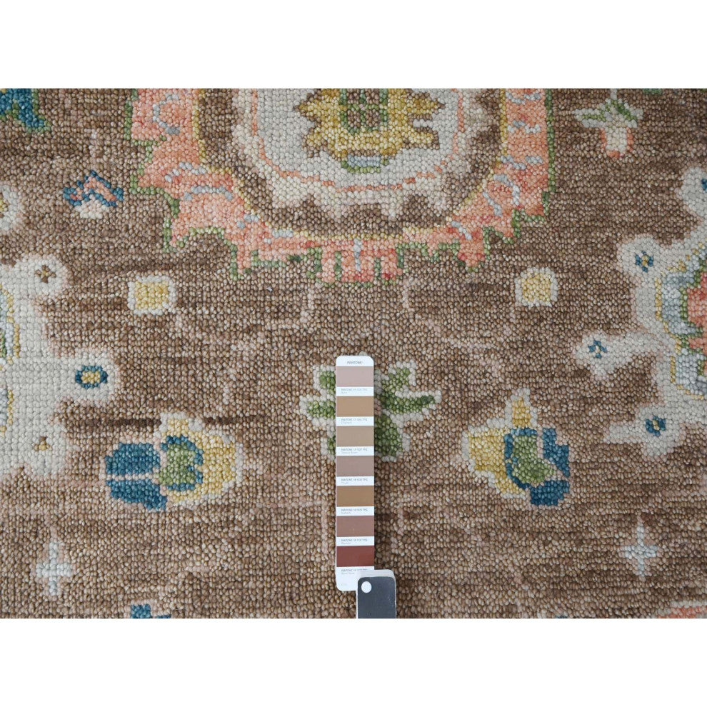 Camel Brown Oushak Design Hand Knotted Wool Oversize Oriental Rug  12'x17'9"