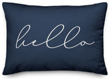 Hello Thin Script Outdoor Lumbar Pillow