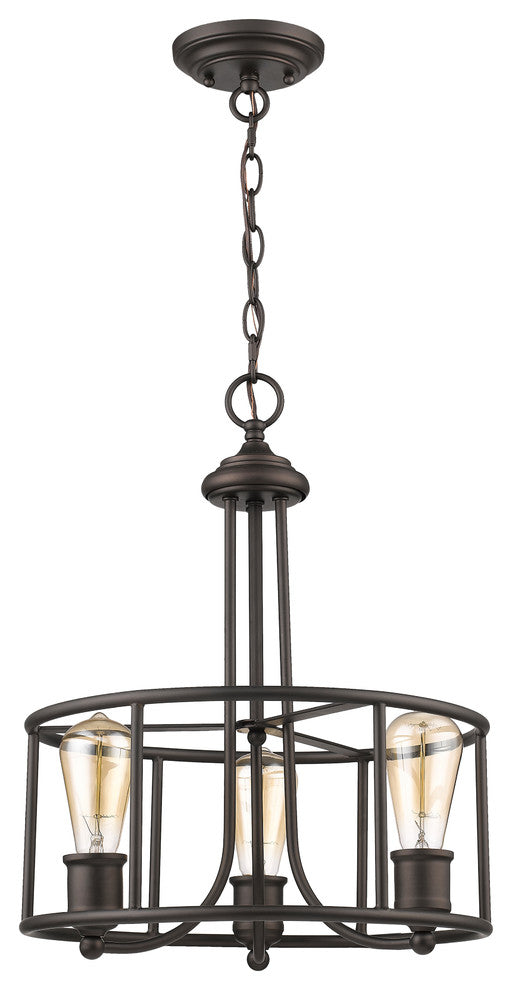 Elissa 3-Light Rubbed Bronze Ceiling Pendant 15"