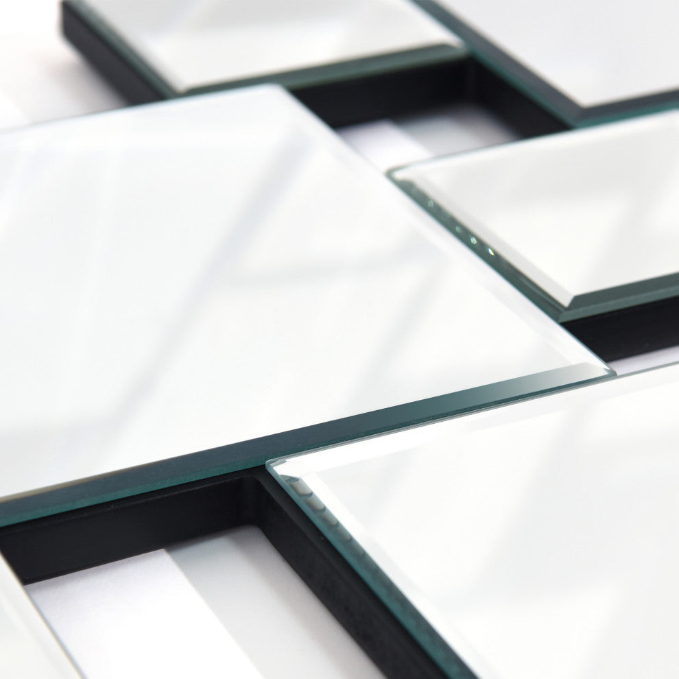 Elegant Cluster Wall Mirror,Beveled Squares Mirror,Bathroom Mirror, 32"x32"