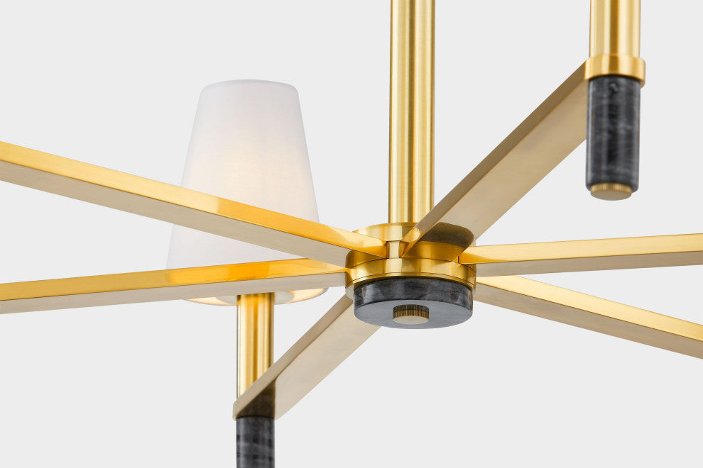 Montreal 40" Wide 6-Light Aged Brass Chandelier