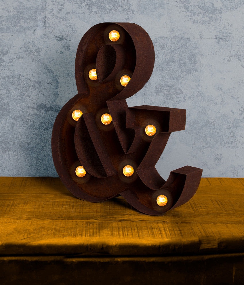Vintage Retro Lights and Signs Symbol "and"