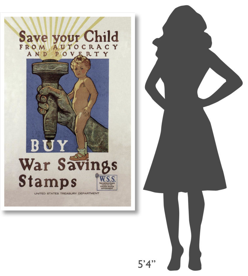 "WWI: Save Your Child" Digital Paper Print by Herbert Andrew Paus, 34"x50"