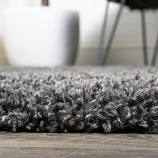 Groovy Solid Shag Rug, Dark Gray, 2'x10'