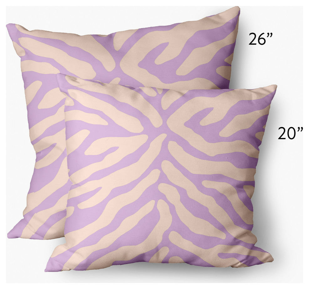 Animal Stripe Decorative Throw Pillow, Lilac, 20"x20"