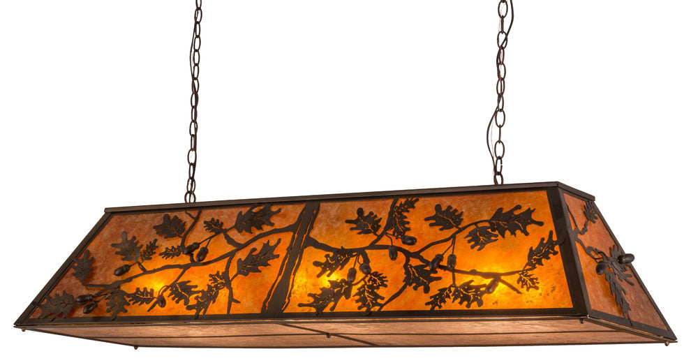 54 Long Oak Leaf & Acorn Oblong Pendant