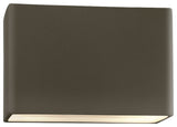 Ambiance Large Wide Rectangle Wall Sconce, Closed, 12", Pewter Green, LED