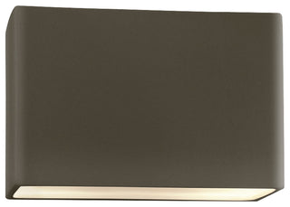 Ambiance Large Wide Rectangle Wall Sconce, Closed, 12", Pewter Green, LED