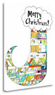 "Geometric Stocking" By Sarah Ogren, Giclee Print on Gallery Wrap Canvas