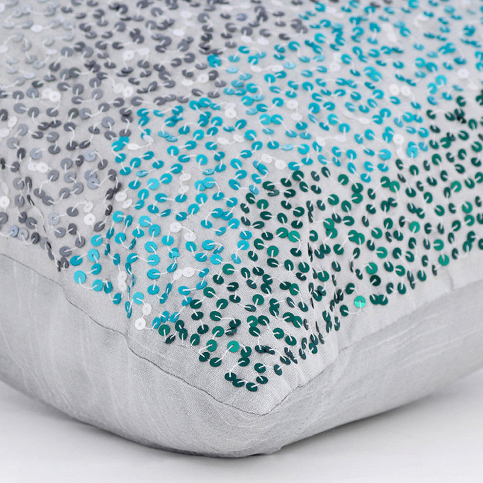 Blue Decorative Euro shams 26"x26" Silk, Northern Lights