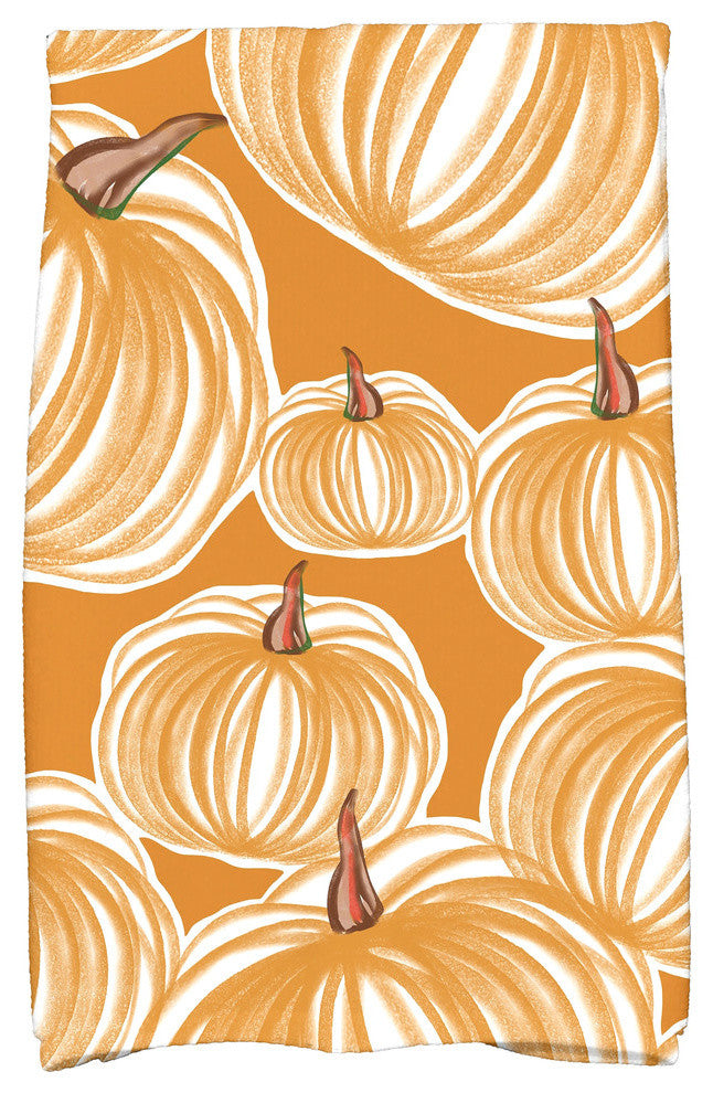 Pumpkins-A-Plenty Holiday Geometric Print Kitchen Towel, Gold