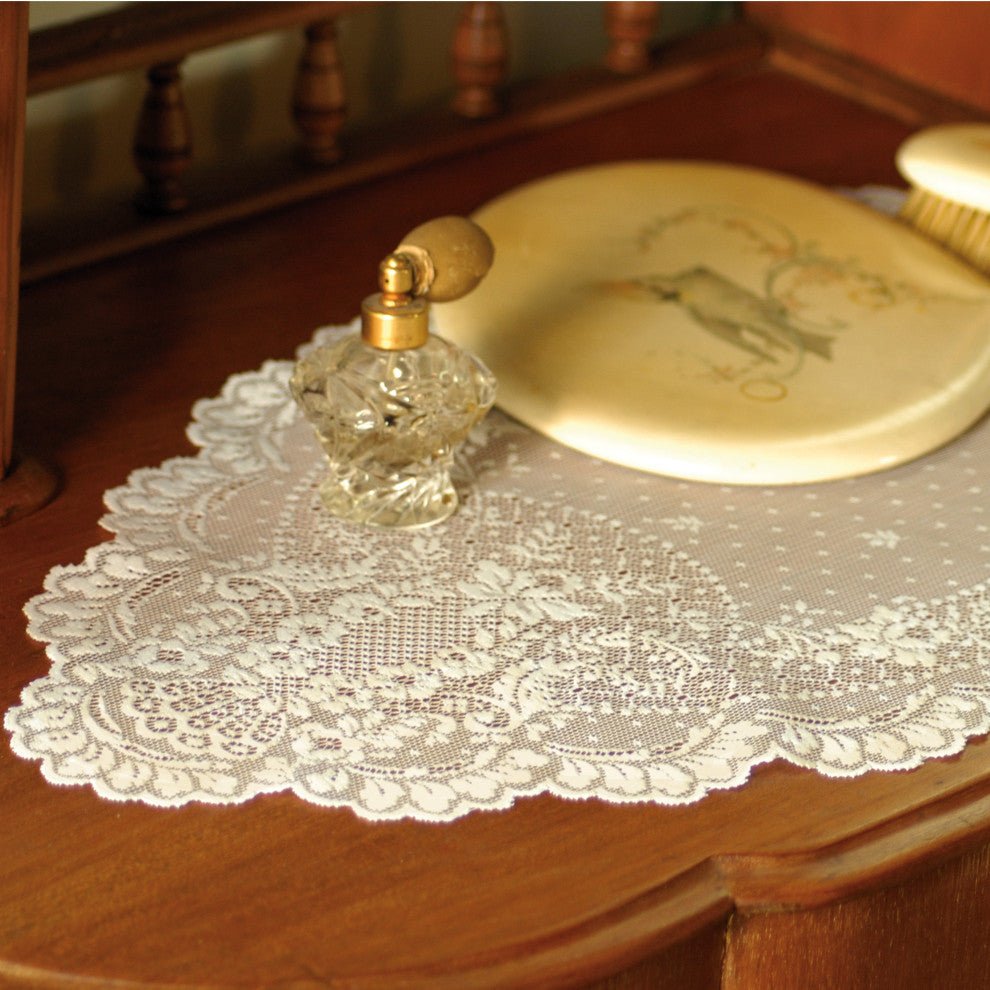 Floret 14"x28" Doily, Set of 4, Ecru