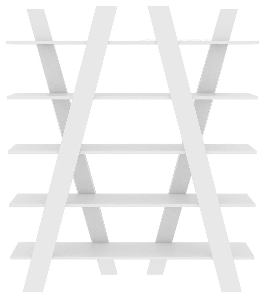 Wind Contemporary Unique Shelving And Display, Pure White