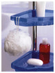 P. Nova 4-Tier Wall Mounted Hanging Corner Shower Shelf (Black/Transparent Blue), Transparent Blue