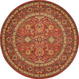 Unique Loom Red Monroe Edinburgh 6' 0 x 6' 0 Round Rug