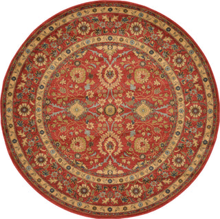 Unique Loom Red Monroe Edinburgh 6' 0 x 6' 0 Round Rug