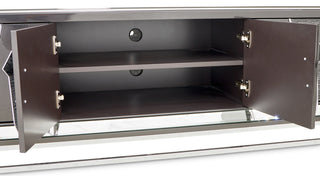 Carmela Media Cabinet Glossy Charcoal Sand