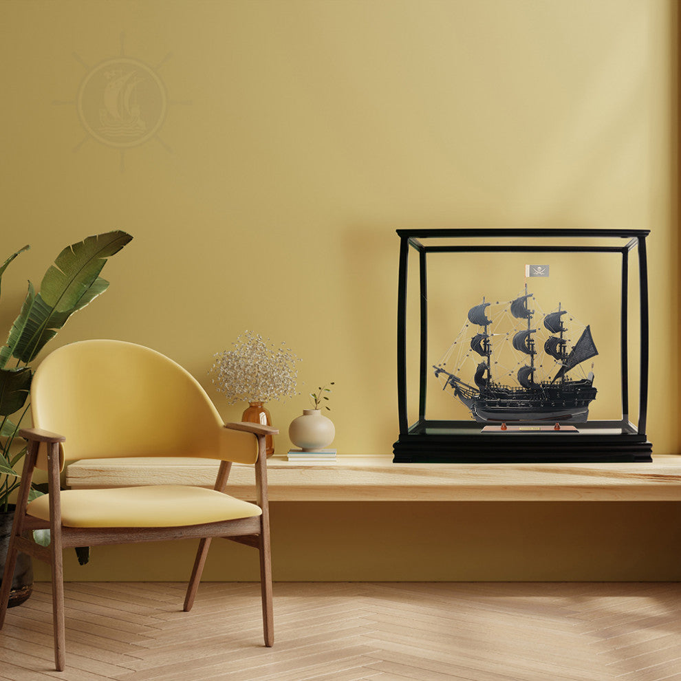 Display Case For Tall Ship Medium Wooden Display Case for Model Ships