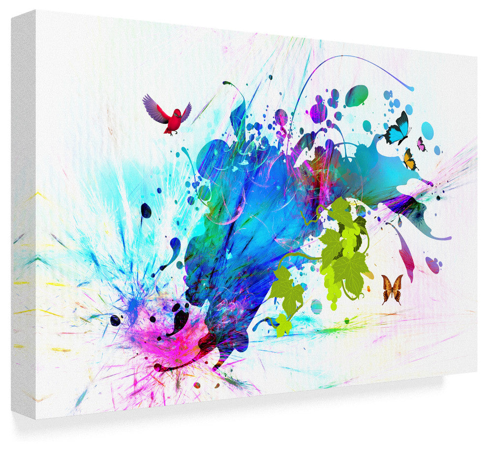 "Explosion-Blue" by Ata Alishahi, Canvas Art, 30"x47"