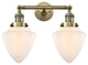 Innovations 208-AB-G661-7 2 Light Bath Vanity Light, Antique Brass