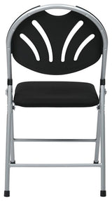 Set of 4 Plastic Folding Chair in Black and Silver