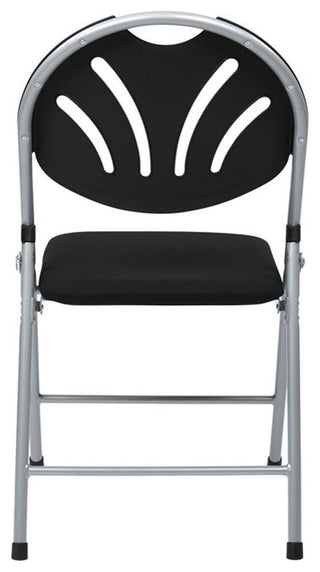 Set of 4 Plastic Folding Chair in Black and Silver