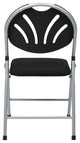 Set of 4 Plastic Folding Chair in Black and Silver