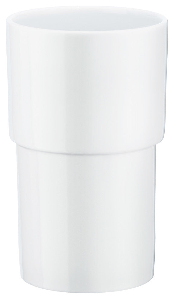 Xtra Porcelain Container Toilet Brush Container, White Porcelain