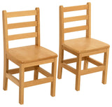 RRI Goods Ladderback Kids Wooden Chair Set of 2, 14"