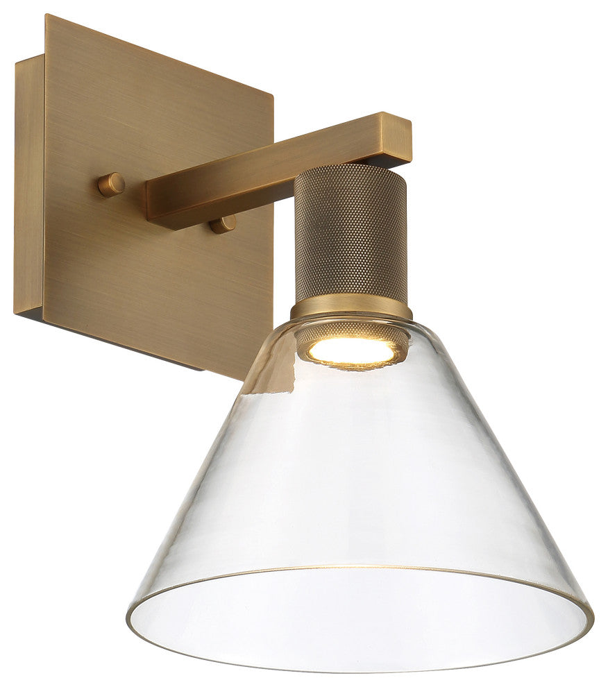 Access Port Nine 1-Light Martini LED Wall Sconce Brushed Brass