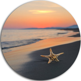 Summer Beach With Starfish, Beach And Shore Round Wall Art, 38"
