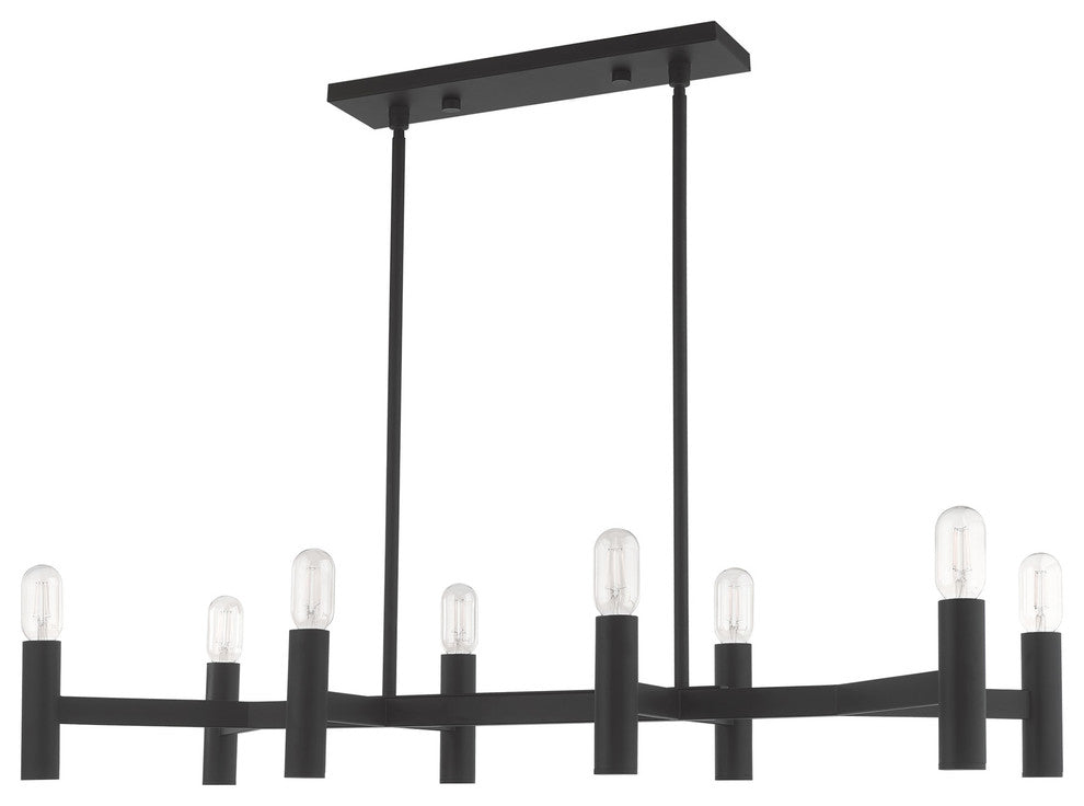 Livex Lighting Black 8-Light Linear Chandelier