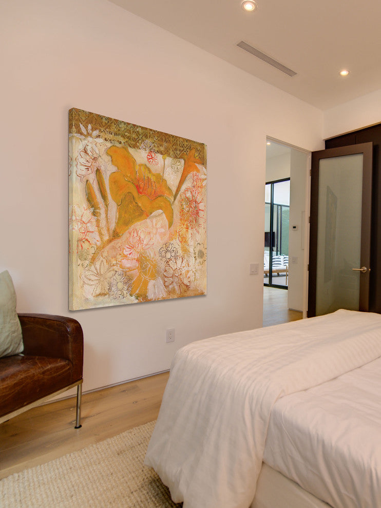 "Orange and Bronze" Painting Print on Wrapped Canvas