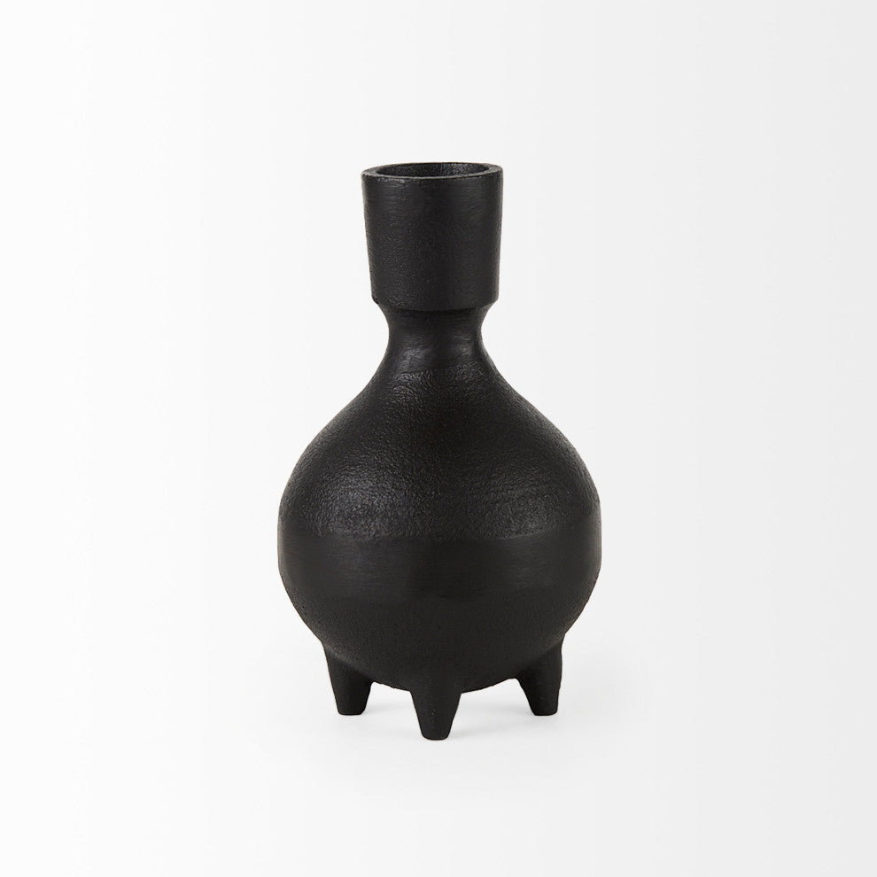 Cyrus 5.1Lx3.9Wx7.5H Black Spherical Vase With Flute Decorative Object