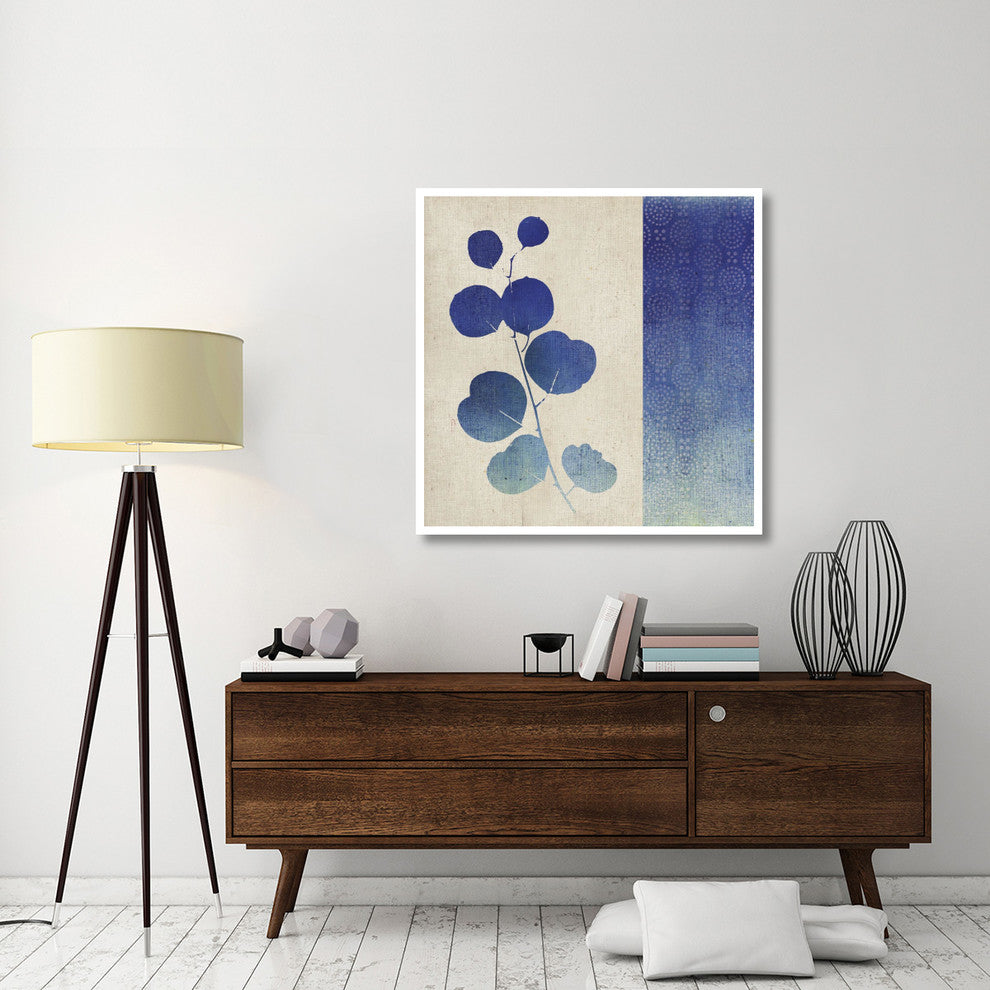 "Indigo Leaves II" Digital Paper Print by Studio Mousseau, 42"x42"