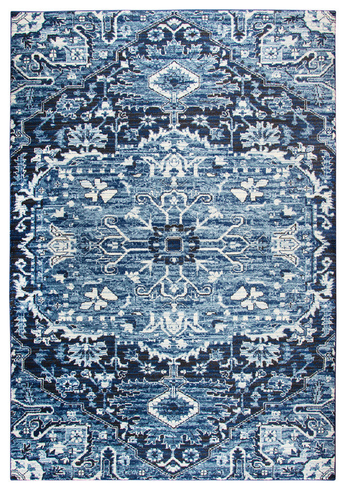 Panache PN6962 Light Blue Central Medallion Area Rug, Rectangular 7'10"x10'10"