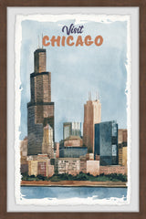 "Ultimate Chicago Skyline" Framed Painting Print, 12x18