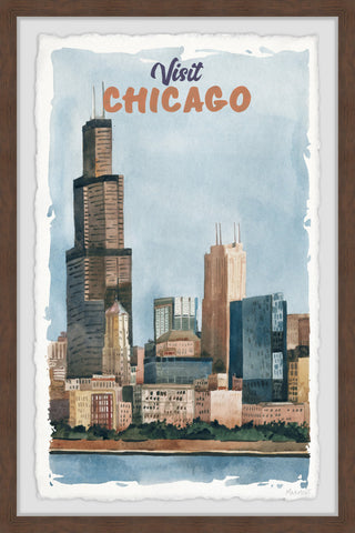 "Ultimate Chicago Skyline" Framed Painting Print, 12x18