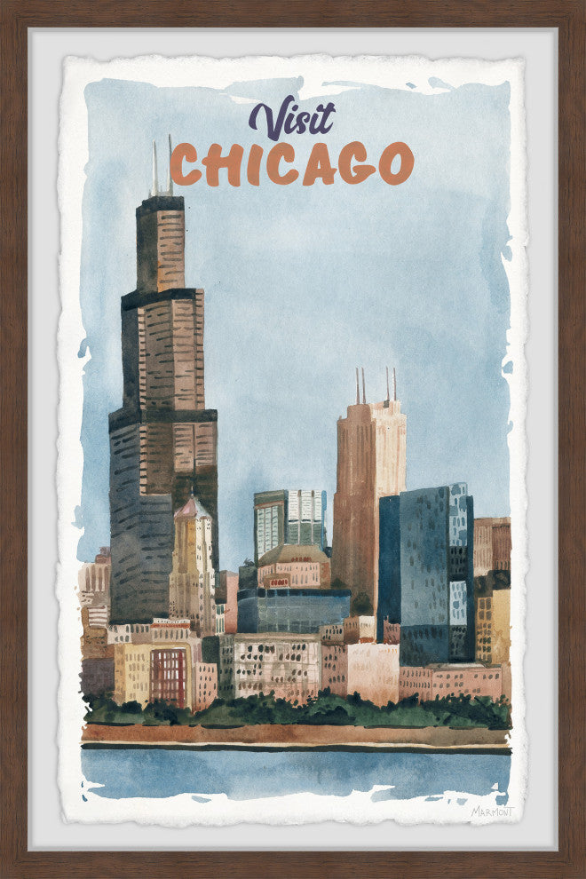 "Ultimate Chicago Skyline" Framed Painting Print, 12x18