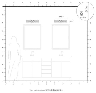 Ludlow 2 Light Satin Brass ADA Vanity Sconce