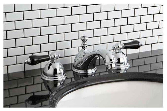 Kingston Brass Widespread Bathroom Faucet With Brass Pop-Up, Polished Chrome